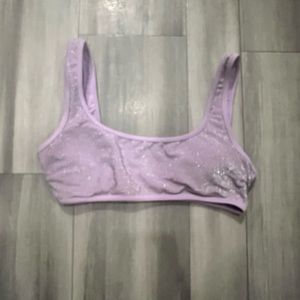 Aerie purple sparkle bikini top